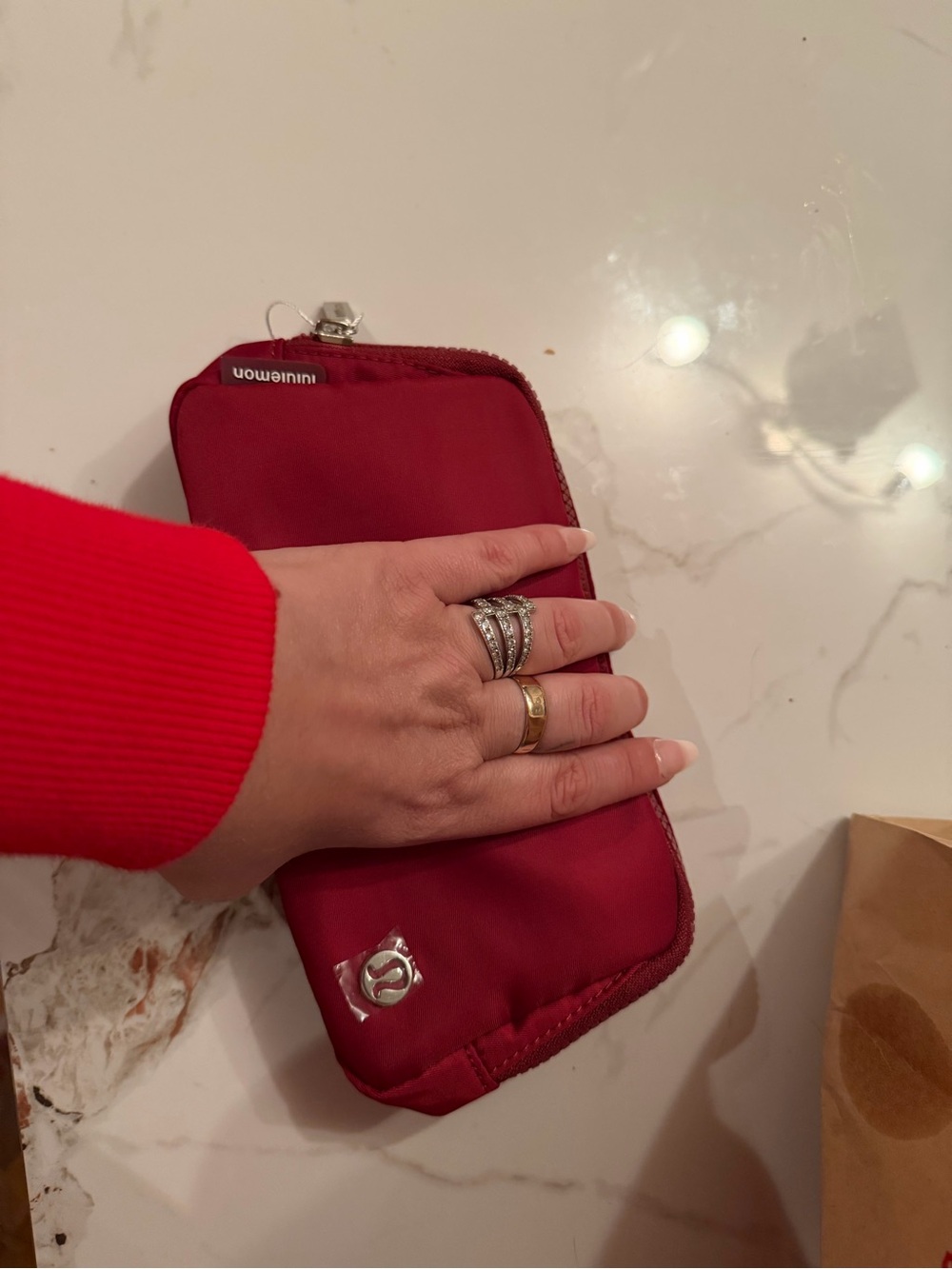 ✨Authentic✨lululemon athletica Red Zip Wristlet Pouch